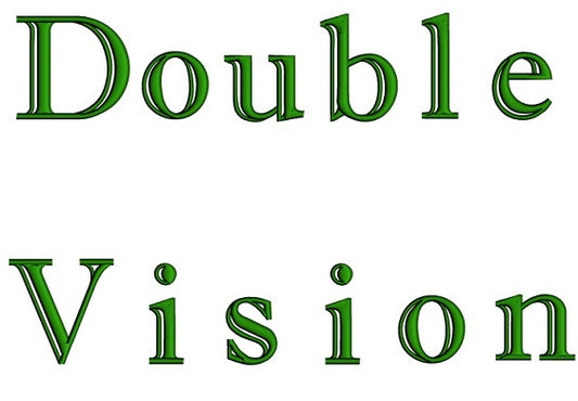 Double Vision Font Machine Embroidery Script Upper and Lower Case 1 2 3 inches