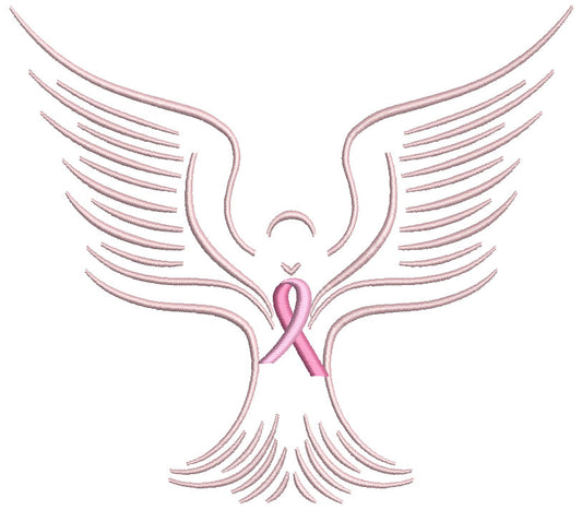 Dove Outline Breast Cancer Awareness Filled Machine Embroidery Design Digitized Pattern