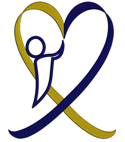 Down Syndrome Awareness Heart Boy Applique Machine Embroidery Digitized Design Pattern