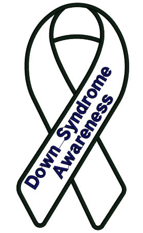 Down Syndrome Awareness Ribbon Applique Machine Embroidery Digitized Design Pattern