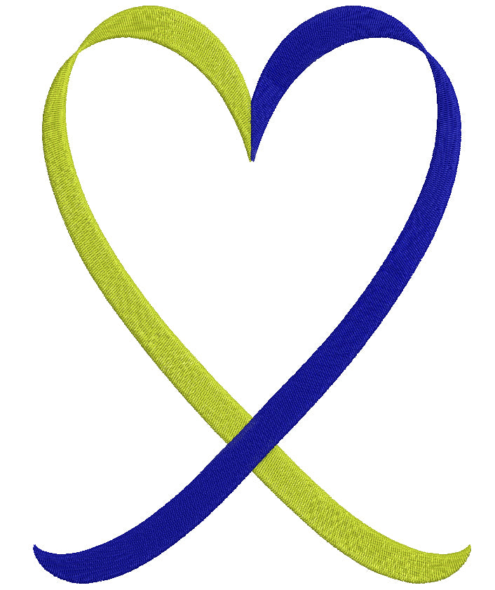 Down Syndrome Awareness Ribbon Filled Machine Embroidery Design Digitized Pattern