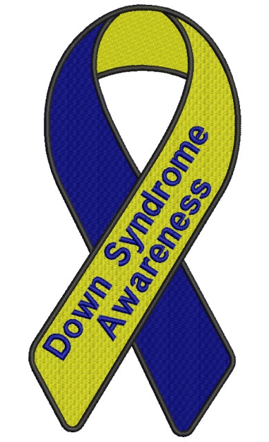 Down Syndrome Awareness Ribbon Filled Machine Embroidery Digitized Design Pattern