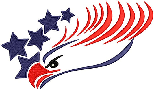 Eagle And Stars Filled Machine Embroidery Design Digitized Pattern