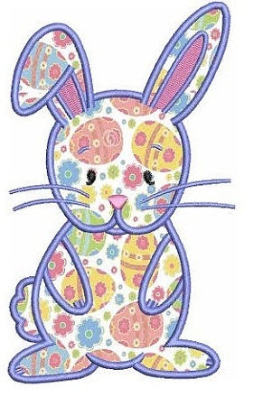 Easter Bunny Applique (Upright) Machine Embroidery Digitized Design Pattern - Instant Download - 4x4 , 5x7, 6x10