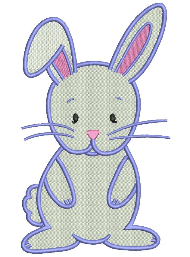 Easter Bunny Rabbit Filled Machine Embroidery Digitized Design Pattern