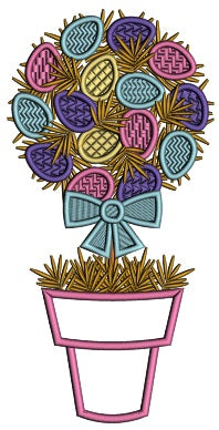 Easter Egg Plant Applique Machine Embroidery Design Digitized Pattern