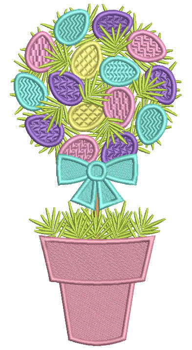 Easter Egg Plant Filled Machine Embroidery Design Digitized Pattern