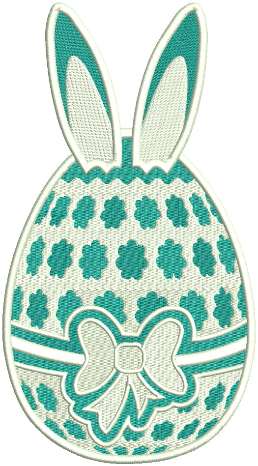 Easter Egg With Bunny Ears Filled Machine Embroidery Design Digitized Pattern
