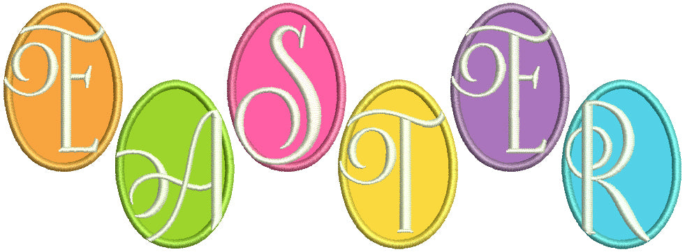 Easter Five Eggs Applique Machine Embroidery Design Digitized Pattern