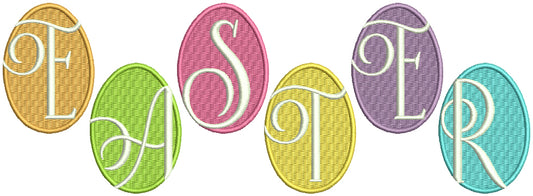 Easter Five Eggs Filled Machine Embroidery Design Digitized Pattern