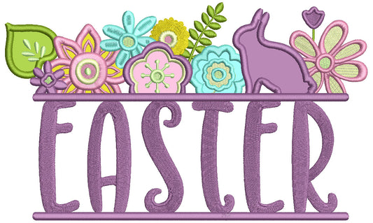 Easter Frame With a Bunny Applique Machine Embroidery Design Digitized Pattern
