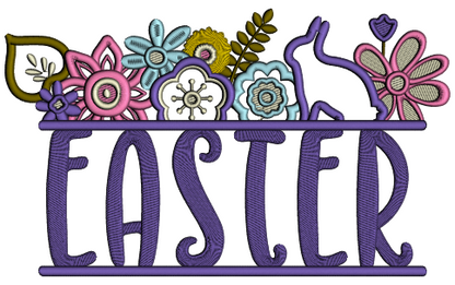 Easter Frame With a Bunny Applique Machine Embroidery Design Digitized Pattern