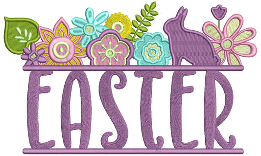 Easter Frame With a Bunny Filled Machine Embroidery Design Digitized Pattern