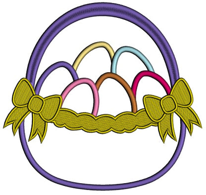 Easter Basket Applique Machine Embroidery Design Digitized Pattern