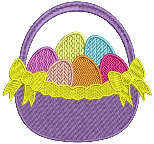 Easter Basket Filled Machine Embroidery Design Digitized Pattern