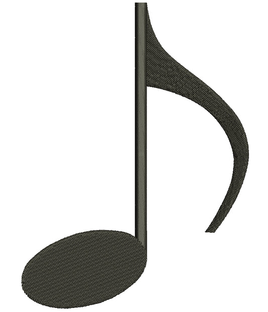 Eighth Note Key Music Filled Machine Embroidery Digitized Design Pattern