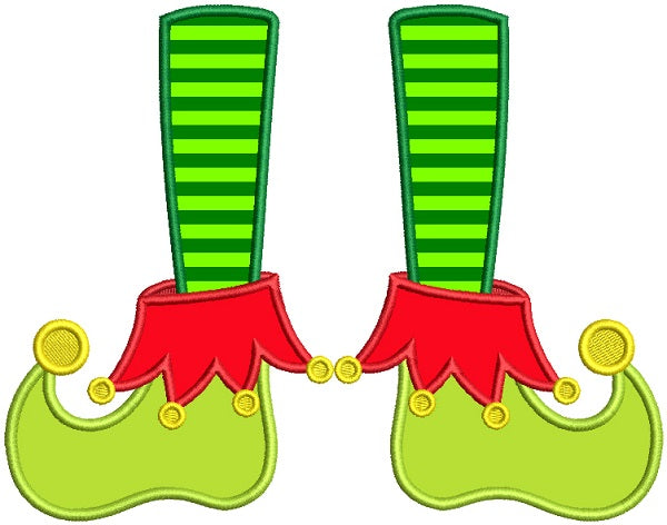 Elf Feet Christmas Applique Machine Embroidery Design Digitized Patter ...