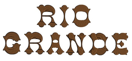 Rio Grande Western Script - Embroidery Font - Instant Download - (Upper Case, Numbers 1-9) for machine embroidery - 420 Files