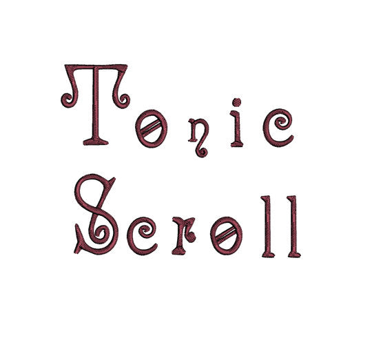 Embroidery Font Script - Instant Download - Tonic Scroll Script (Upper Case, Lower Case, Numbers 1-9) - 620 Files
