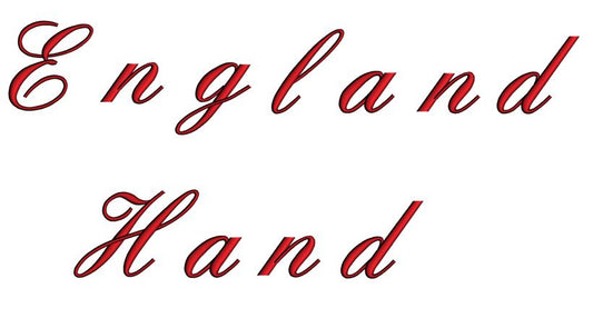 England Hand Script Machine Embroidery Font Upper and Lower Case 1 2 3 inches