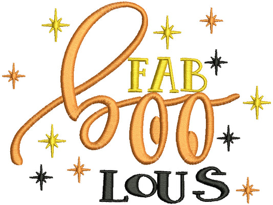 Fab BOO Lous Filled Machine Embroidery Design Digitized Pattern