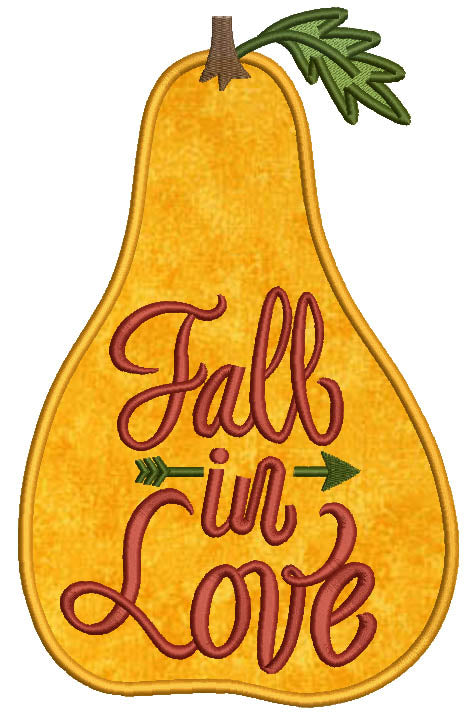 Fall In Love Gourd Fall Applique Machine Embroidery Design Digitized Pattern