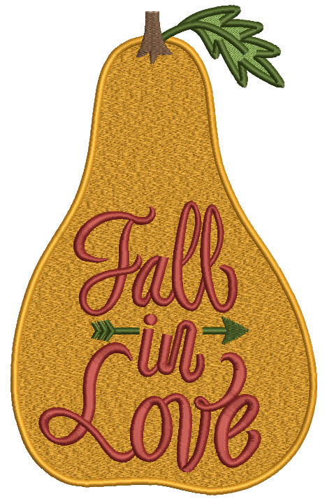 Fall In Love Gourd Fall Filled Machine Embroidery Design Digitized Pattern