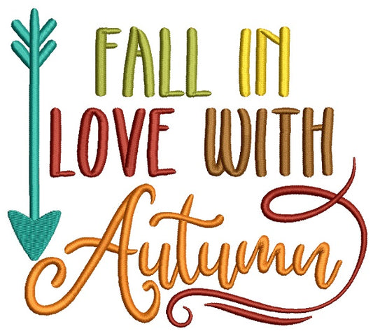 Fall In Love With Autumn Filled Machine Embroidery Design Digitized Pattern