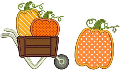 Fall Pumpkins Thankgiving Applique Machine Embroidery Design Digitized Pattern