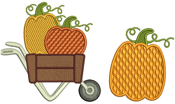 Fall Pumpkins Thankgiving Filled Machine Embroidery Design Digitized Pattern