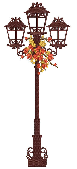 Fall Street Lamp Filled Machine Embroidery Design Digitized Pattern
