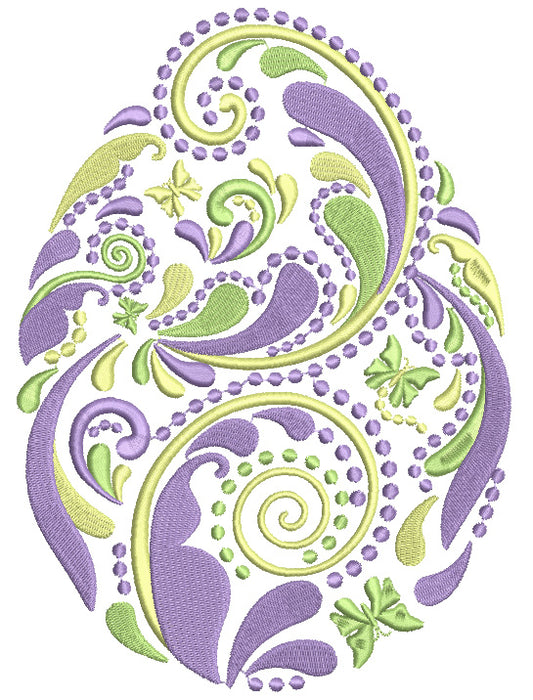 Fancy Ornate Egg Filled Machine Embroidery Design Digitized Pattern