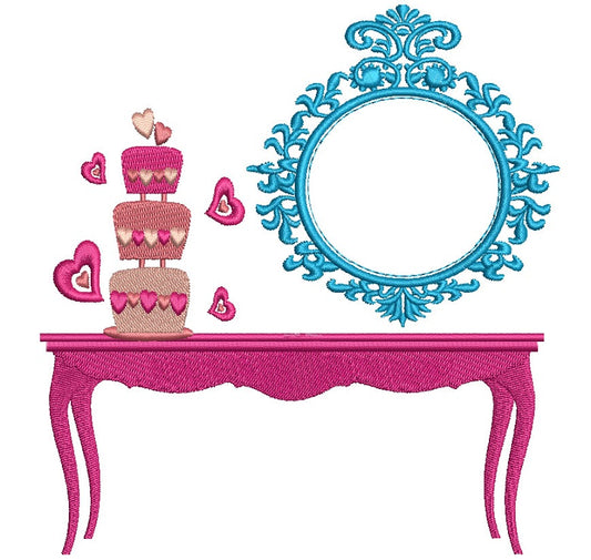Fancy Table Filled Machine Embroidery Digitized Design Pattern