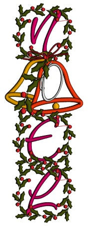 Fancy Christmas Bells Applique Machine Embroidery Design Digitized Pattern