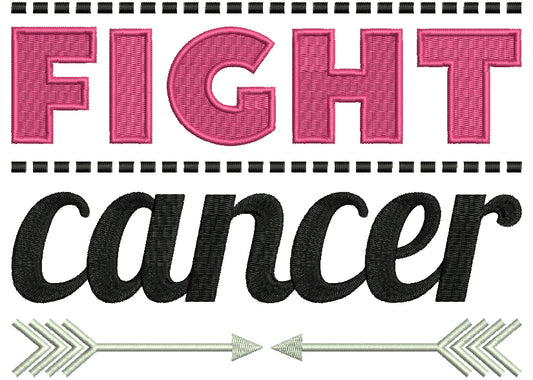 Fight Cancer Breast Cancer Awareness Filled Machine Embroidery Design Digitized Pattern
