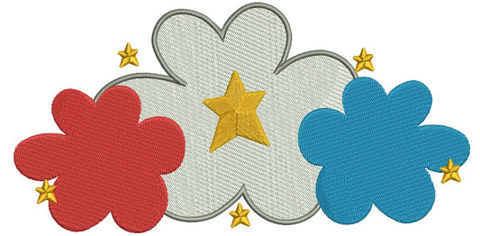 Fireworks In the Sky 4th of July Independence Day Filled Machine Embroidery Digitized Design Pattern
