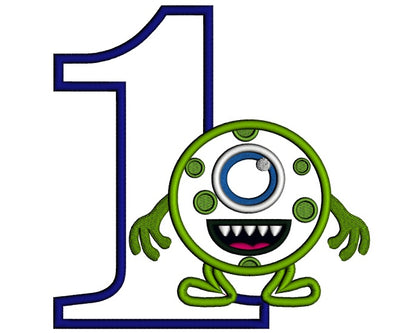 First Birthday Looks Like From Mike Wazowski Monsters Inc Applique Machine Embroidery Design Digitized Pattern