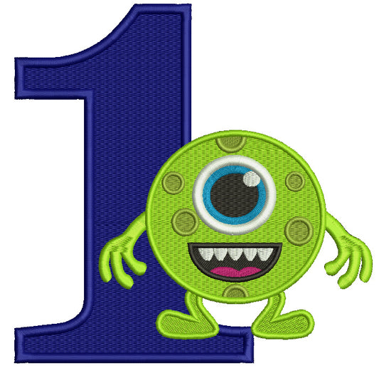 First Birthday Looks Like From Mike Wazowski Monsters Inc Filled Machine Embroidery Design Digitized Pattern