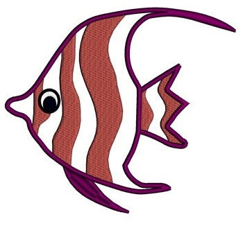 Fish Applique Machine Embroidery Digitized Design Pattern - Instant Download - comes in three sizes 4x4 , 5x7, 6x10 hoops
