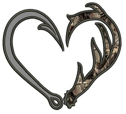 Fishing Hooks with Antlers Hunting Applique machine embroidery digitiz – Embroiderymonkey