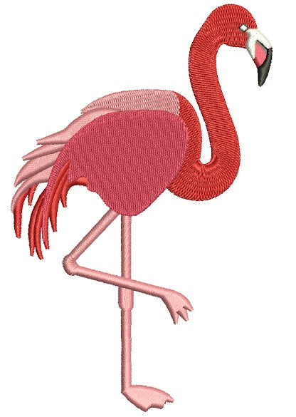 Flamingo Filled Bird Machine Embroidery Digitized Design Pattern