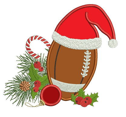 Football Christmas Applique Sports Machine Embroidery Digitized Design Pattern