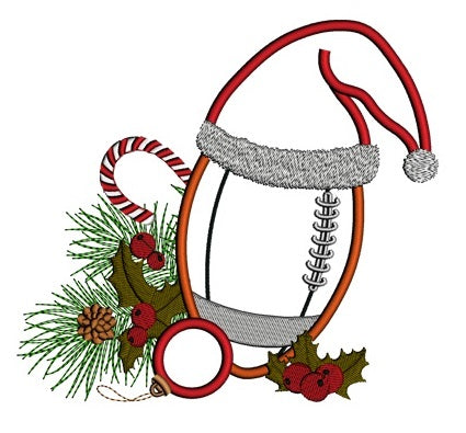 Football Christmas Applique Sports Machine Embroidery Digitized Design Pattern