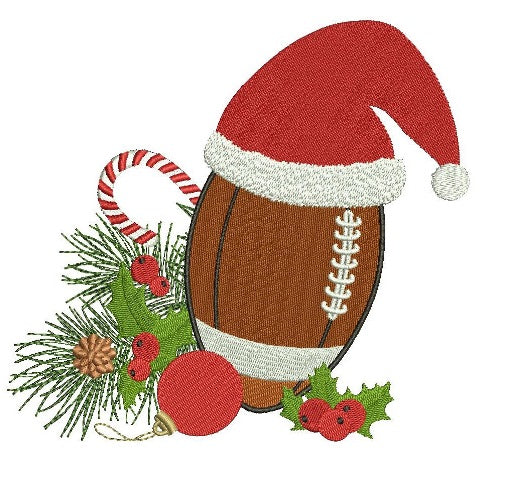 Football Christmas Filled Sports Machine Embroidery Digitized Design Pattern