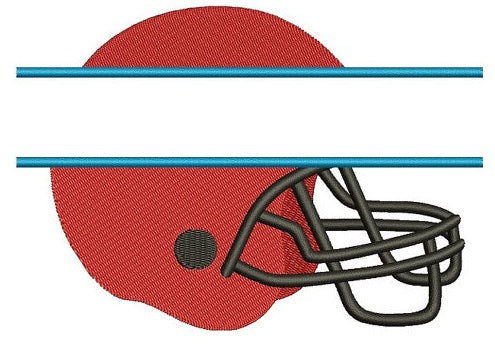 Football Helmet Split Sport Machine Embroidery Filled Digitized Design Pattern- Instant Download - 4x4 , 5x7, and 6x10 hoops