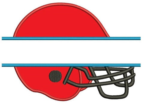 Football Helmet Split in the middle Applique Sport Machine Embroidery Digitized Design Pattern- Instant Download - 4x4 , 5x7, 6x10 hoops