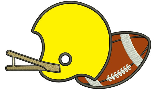 Football Helmet With a Ball Sports Applique Machine Embroidery Design Digitized Pattern
