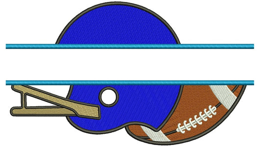 Football Helmet With a Ball Sports Split Filled Machine Embroidery Design Digitized Pattern
