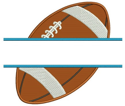 Football Split Sideways Applique Sport Machine Embroidery Digitized Design Pattern- Instant Download - 4x4 , 5x7, and 6x10 hoopss