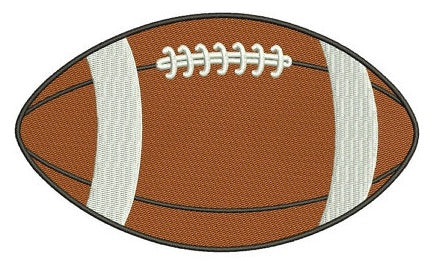 Football Sport Machine Embroidery Digitized Filled Design Pattern- Instant Download - 4x4 , 5x7, and 6x10 hoops